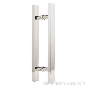 Manija de puerta de vidrio en forma de H de acero inoxidable
